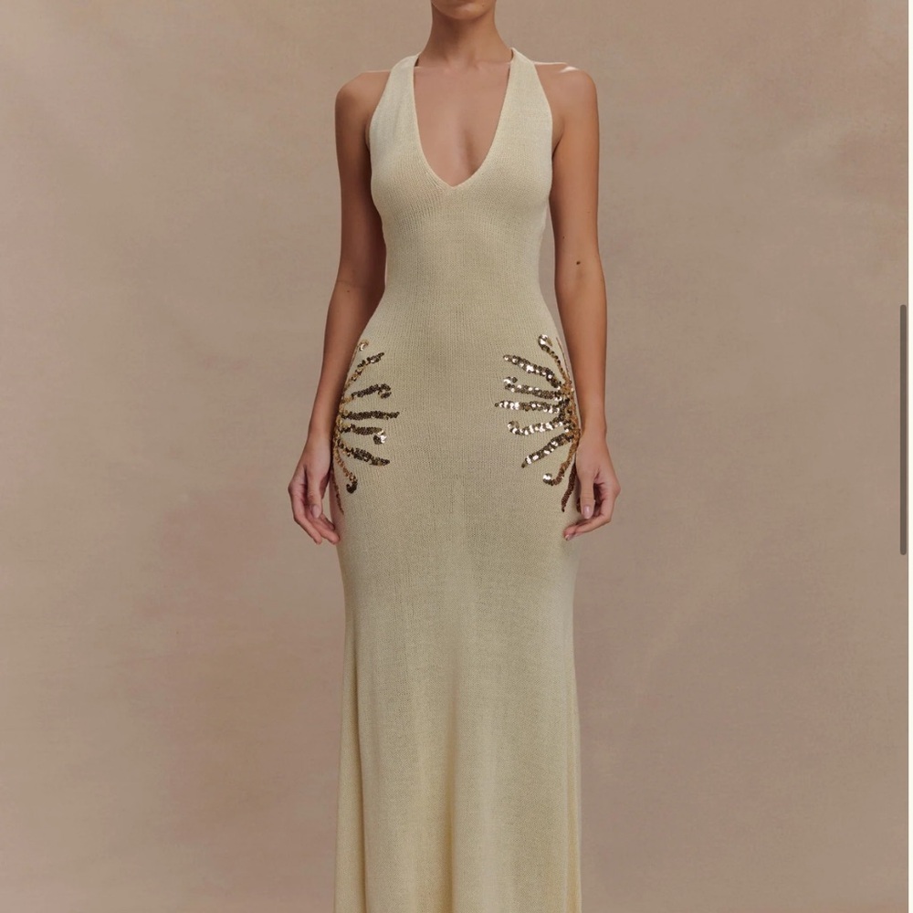 Ellington knit maxi dress with sequin - ivory